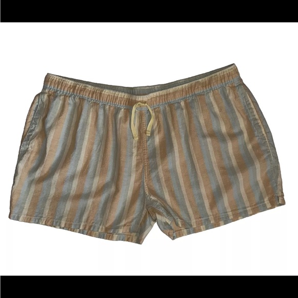 Patagonia Women's Island Hemp Baggies Shorts Size XL Cali Stripe Isla Yellow - Picture 5 of 8